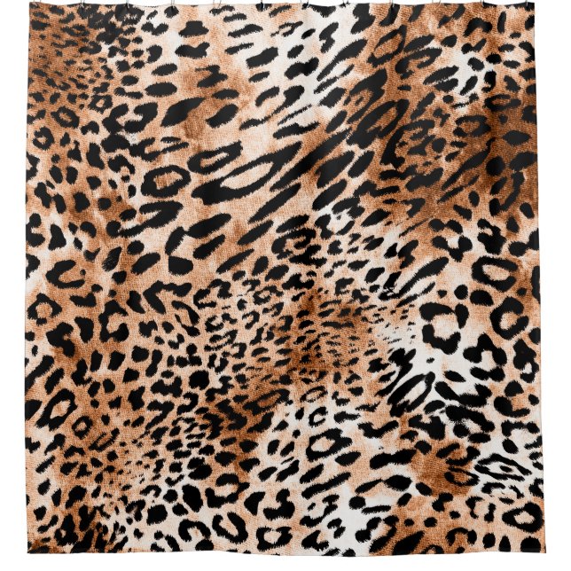 afrikanische Leopardrucke nahtlos Duschvorhang (Vorderseite)