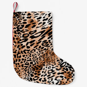 afrikanische Leopardrucke nahtlos Kleiner Weihnachtsstrumpf