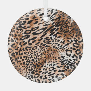 afrikanische Leopardrucke nahtlos Ornament Aus Glas