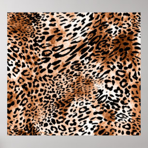 afrikanische Leopardrucke nahtlos Poster