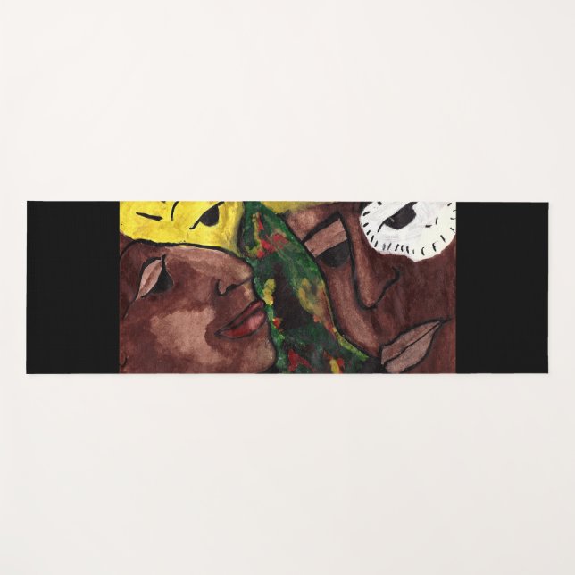 AFRIKANISCHE LIEBE MASK YOGAMATTE (Vorderseite (Horizontal))