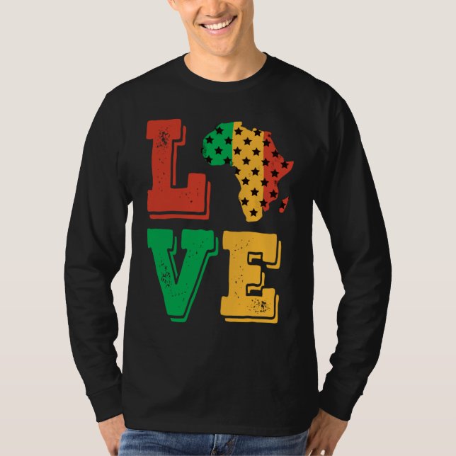 Afrikanische Liebe stolz auf die schwarze Geschich T-Shirt (Vorderseite)