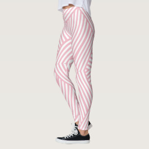 Afrikanische Linien mit rosa und weißer Geometrie Leggings