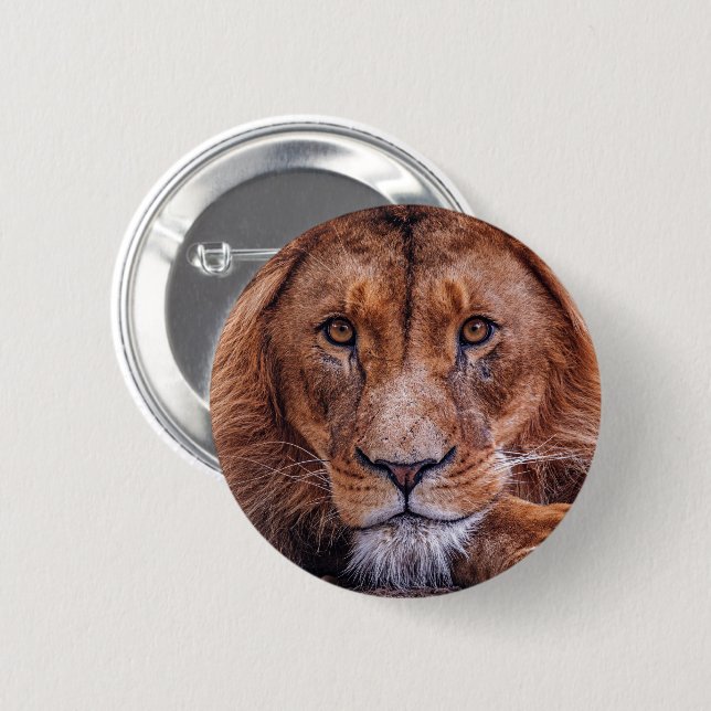Afrikanische Lion Button (Vorne & Hinten)