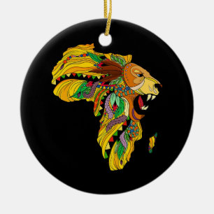 Afrikanische Lion Keramik Ornament