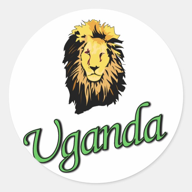 Afrikanische Lion Runder Aufkleber (Vorderseite)