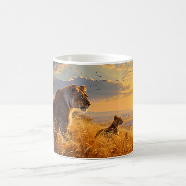 Afrikanische Lioness Kaffeetasse (Mittel)