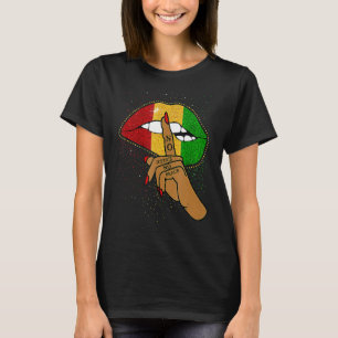 Afrikanische Lippen Afrika Flagge Schwarze Geschic T-Shirt
