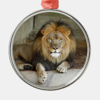 Afrikanische Löwe-Weihnachtsverzierung Silbernes Ornament