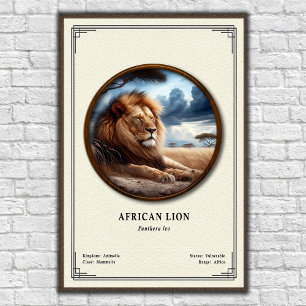 Afrikanische Löwen-Zoologie-Serie Poster