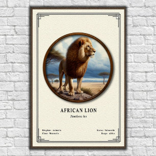 Afrikanische Löwen-Zoologie-Serie Poster