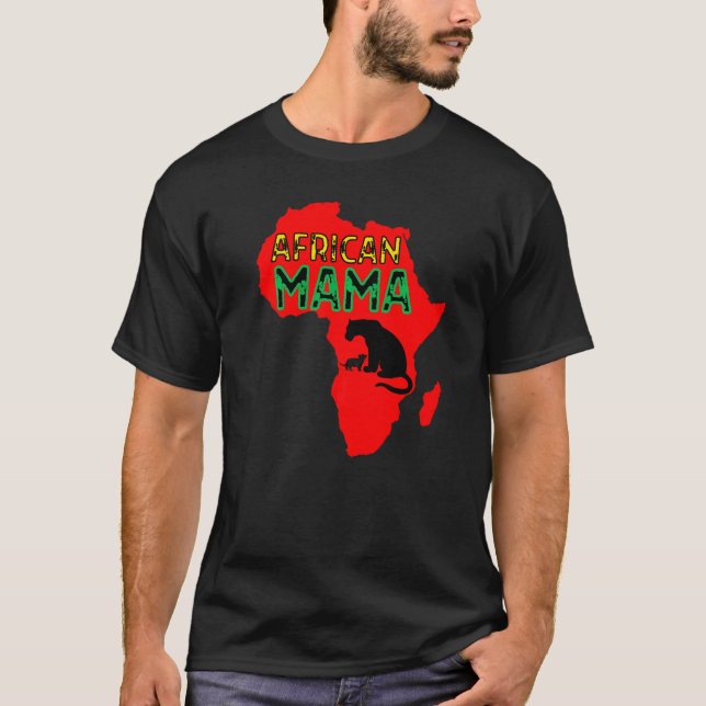 Afrikanische Löwenmutter Rot T-Shirt (Vorderseite)