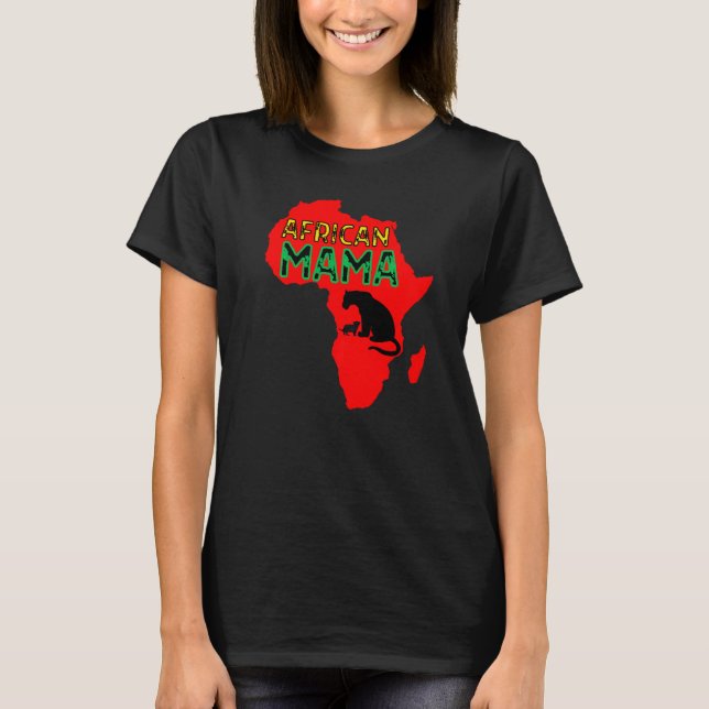 Afrikanische Löwenmutter Rot T-Shirt (Vorderseite)