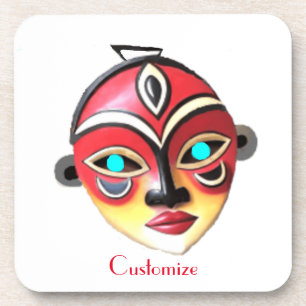 Afrikanische Mädchen-Gesichtsmaske Thunder_Cove  Getränkeuntersetzer