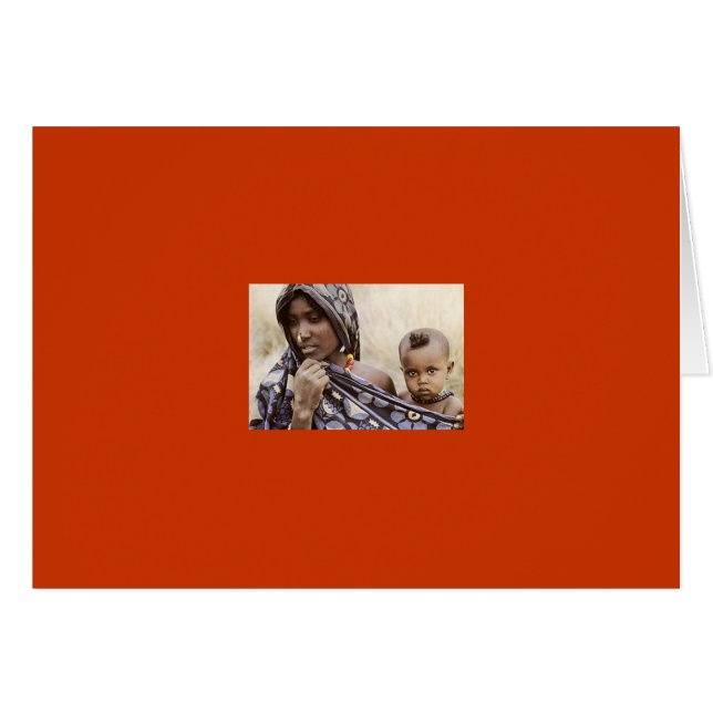 Afrikanische Mama mit Nasenring und Baby (Vorderseite (Horizontal))