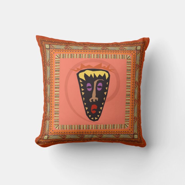 Afrikanische Maske Kissen (Vorderseite)