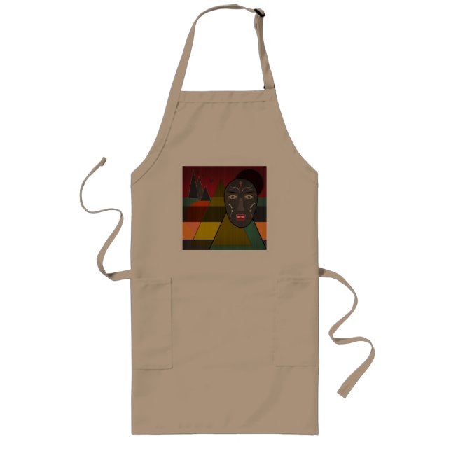 Afrikanische Maske Lange Schürze (Vorne)