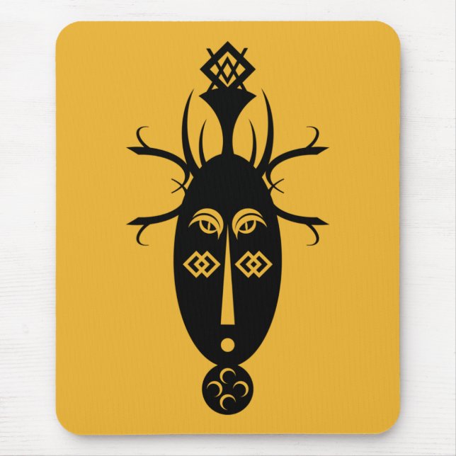 Afrikanische Maske Mousepad (Vorne)
