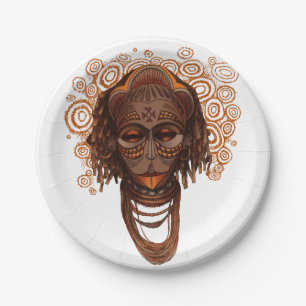 Afrikanische Maske Pappteller