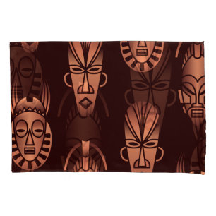 Afrikanische Masken, dunkler Hintergrund Kissenbezug