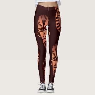 Afrikanische Masken, dunkler Hintergrund Leggings