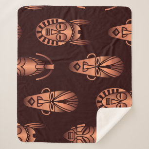 Afrikanische Masken, dunkler Hintergrund Sherpadecke