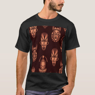 Afrikanische Masken, dunkler Hintergrund T-Shirt
