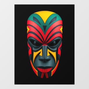 Afrikanische Masken-Fensterfolie Fensteraufkleber