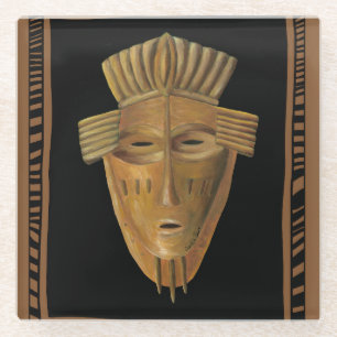 Afrikanische Masken-Malerei von Chariklia Zarris Glasuntersetzer