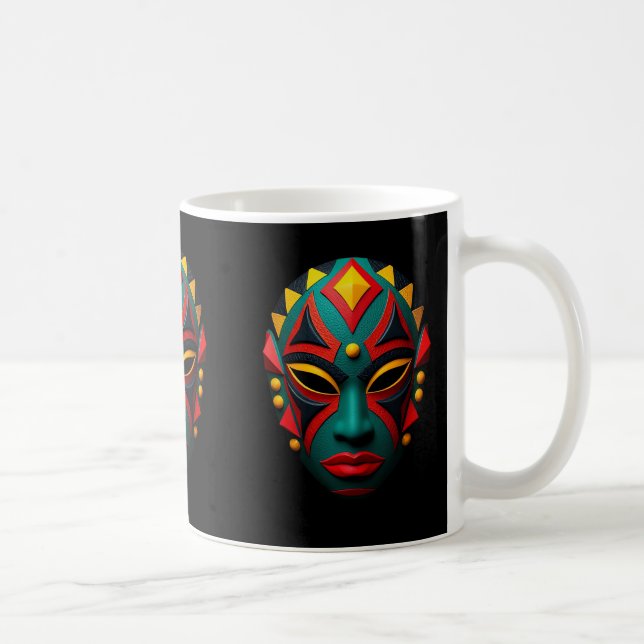 Afrikanische Maskenkaffee-Tasse Kaffeetasse (Rechts)