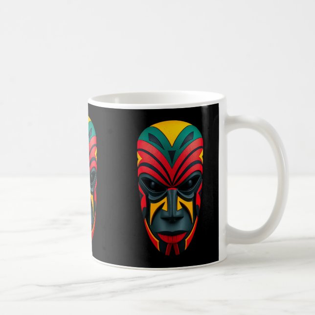 Afrikanische Maskenkaffee-Tasse Kaffeetasse (Rechts)