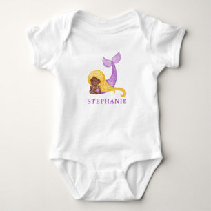 Afrikanische Meerjungfrau Ozean Babyparty Baby Bod Strampler
