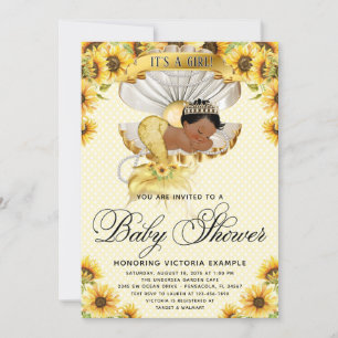 Afrikanische Meerjungfrau Sonnenblume Baby Shower  Einladung