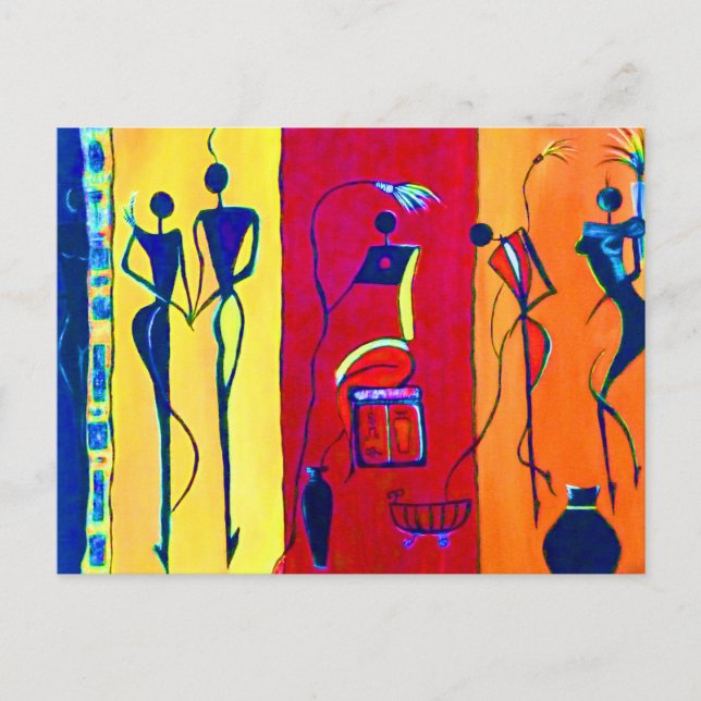 Afrikanische Menschen Kunst in ihren Lebensphasen Postkarte (Vorderseite)