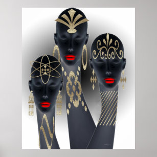 afrikanische Mode Bling Poster