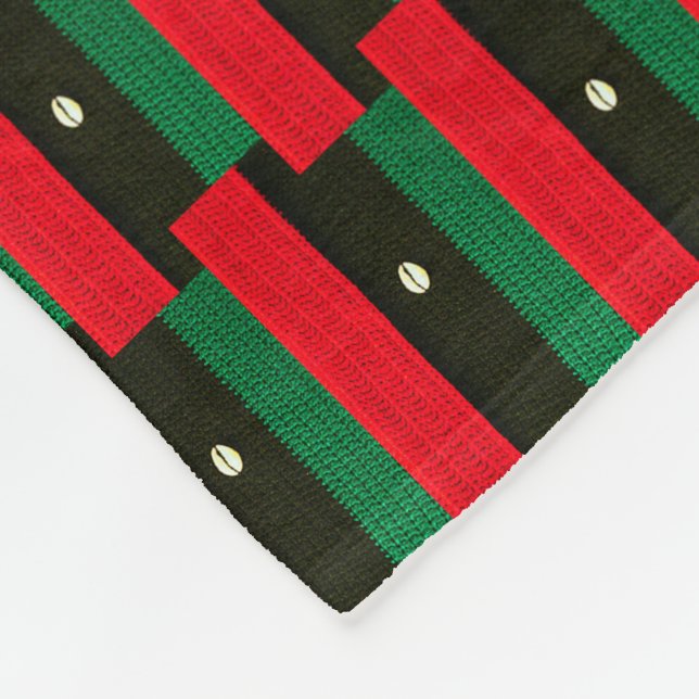 Afrikanische Muscheln und Rote Crochet Print auf Fleecedecke (Ecke)