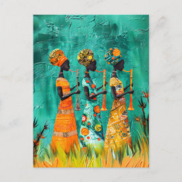 Afrikanische Musiker in traditionellem Kleid Postkarte