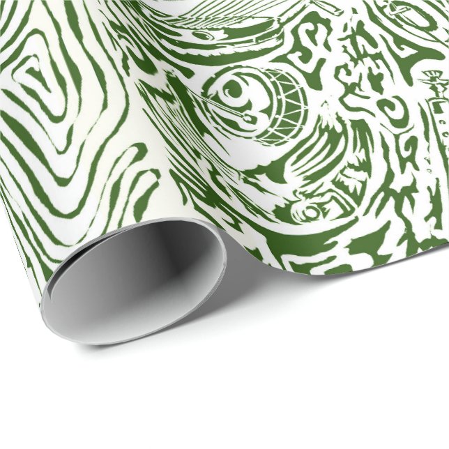 Afrikanische Musikinstrumente Geschenkpapier (Rolleneckpunkt)