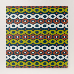 Afrikanische Ovalformen: Farbige Nahtlosigkeit. Puzzle