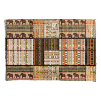 Afrikanische Patchwork-Elefanten: Ziertextur Kissenbezug
