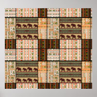 Afrikanische Patchwork-Elefanten: Ziertextur