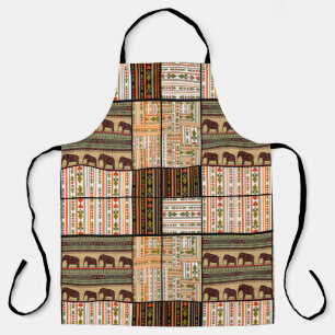 Afrikanische Patchwork-Elefanten: Ziertextur Schürze