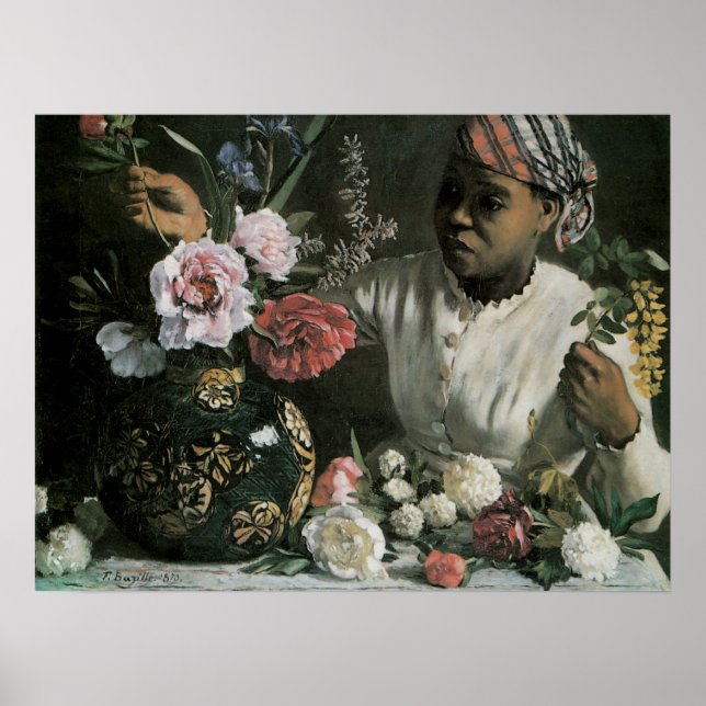 Afrikanische Peonings von Frederic Bazille, Blume Poster (Vorne)