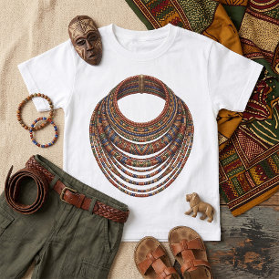 Afrikanische Perlenkragen-Halskette tribal T-Shirt