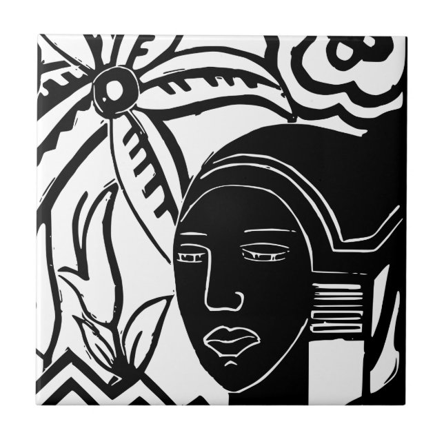 Afrikanische Phantantasie Fliese (Vorderseite)