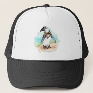 Afrikanische Pinguin am Strand Truckerkappe