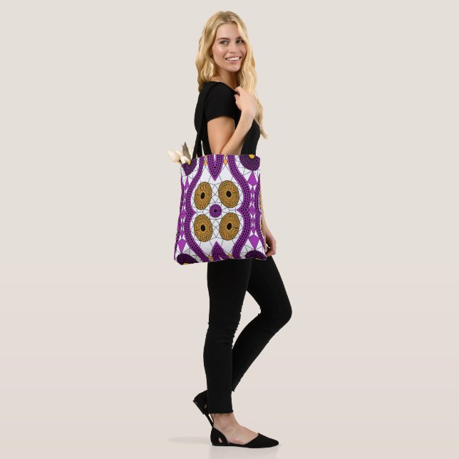 Afrikanische Print-Gewebe Ethnic-Blume Tote Bag (Am Model)