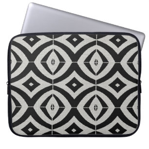 Afrikanische Print in Schwarz und Grau Diamonds Laptopschutzhülle