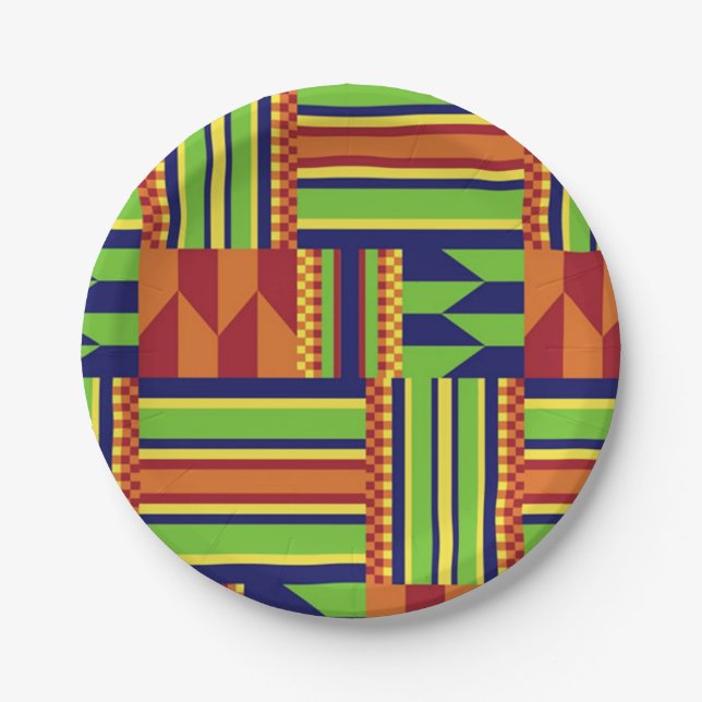 afrikanische Print Pappteller (Vorderseite)