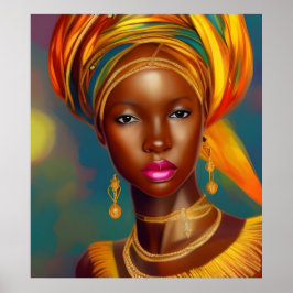 Afrikanische Prinzessin 2 Goldschmuckposter Poster